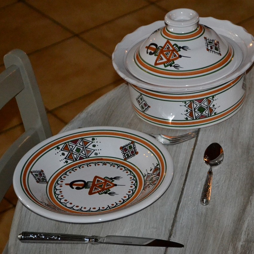 Assiette creuse Sahel beige - D 24 cm