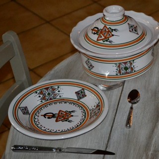 Assiette creuse Sahel beige - D 24 cm