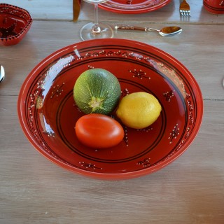 Jatte Tatoué rouge - D 26 cm