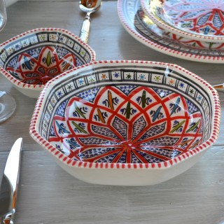 Service de table avec bols Bakir rouge - 12 pers