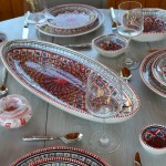 Service de table avec bols Bakir rouge - 12 pers