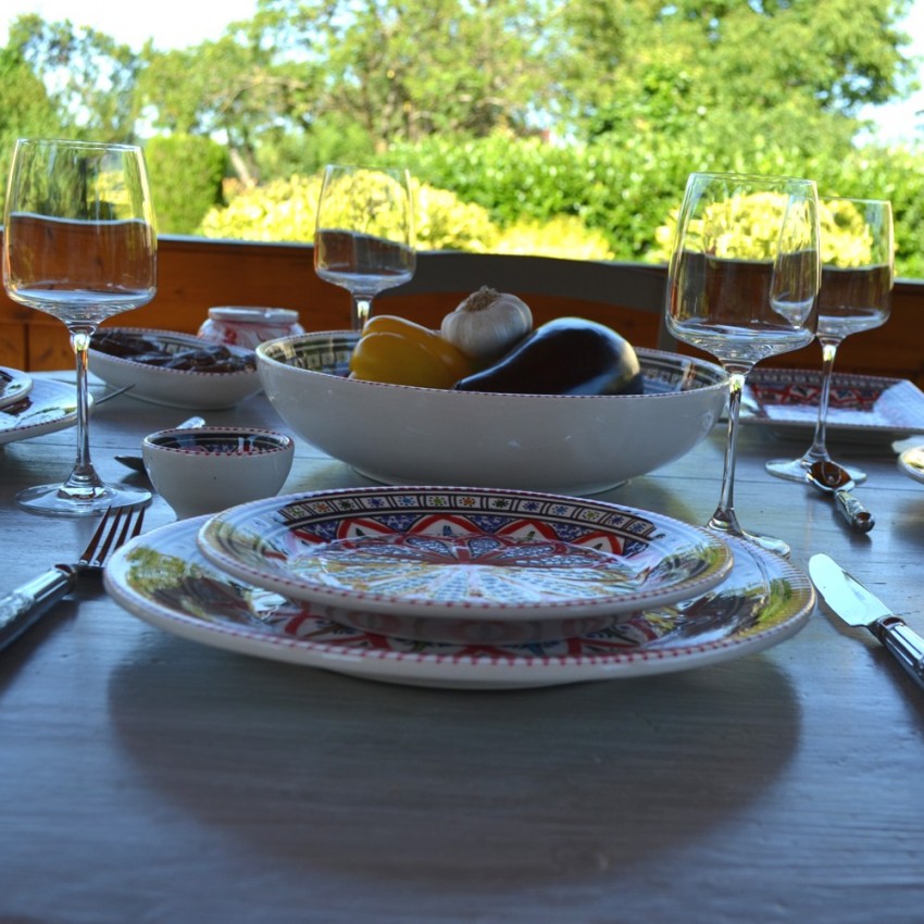 Lot de 6 assiettes à entrée ou dessert Bakir rouge - D 20 cm