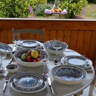 Lot de 6 assiettes à entrée ou dessert Bakir turquoise - D 20 cm