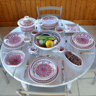 Lot de 6 assiettes creuses Bakir rouge - D 24 cm