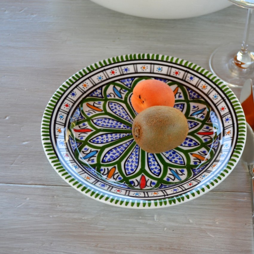 Assiette à entrée ou dessert Bakir vert - D 20 cm