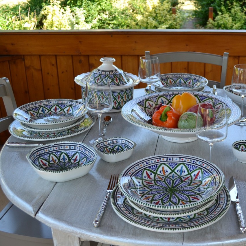 Assiette creuse Bakir vert - D 24 cm