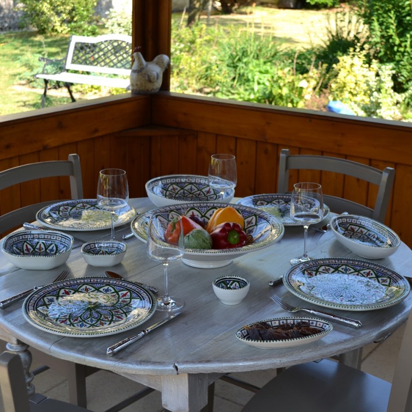 Lot de 6 assiettes à entrée ou dessert Bakir vert - D 20 cm