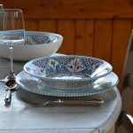 Lot de 6 assiettes plates Marocain turquoise - D 28 cm