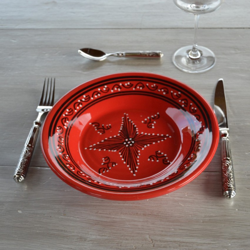 Service de table Tatoué rouge - 6 pers