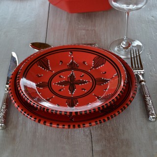 Service de table Tatoué rouge - 8 pers