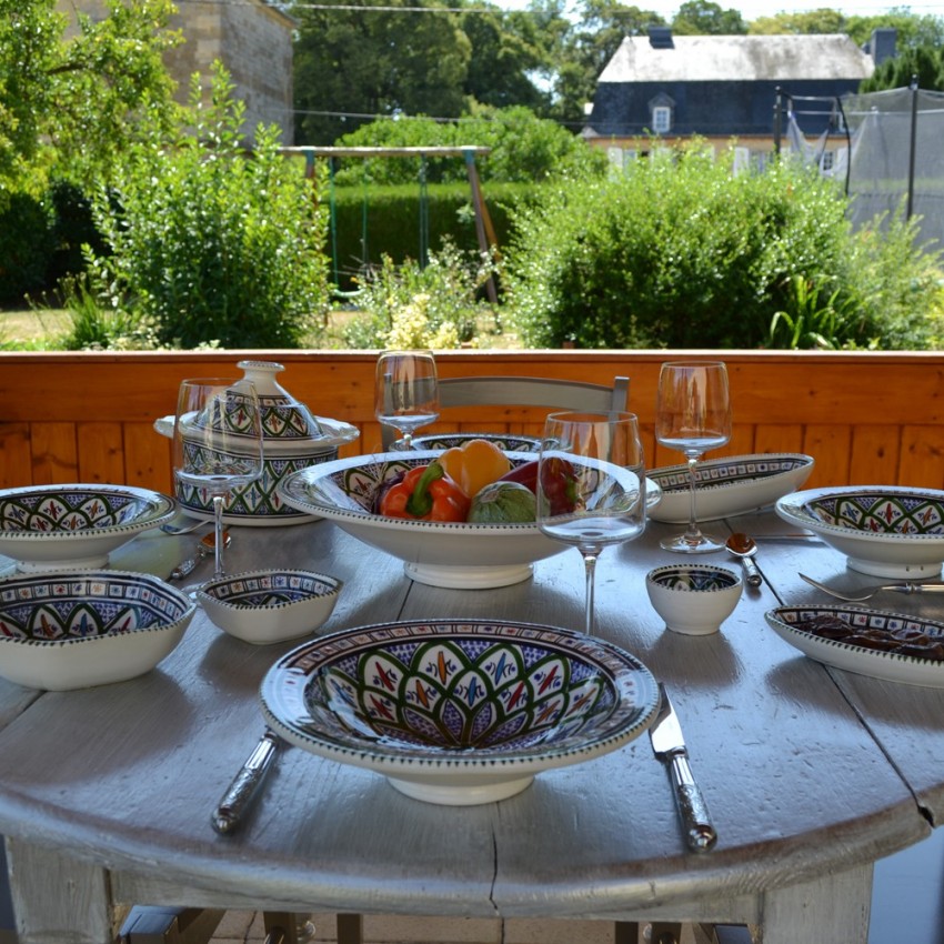 Service à couscous assiettes Tebsis Bakir vert - 12 pers