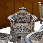 Service à couscous assiettes Tebsi Marocain noir - 12 pers