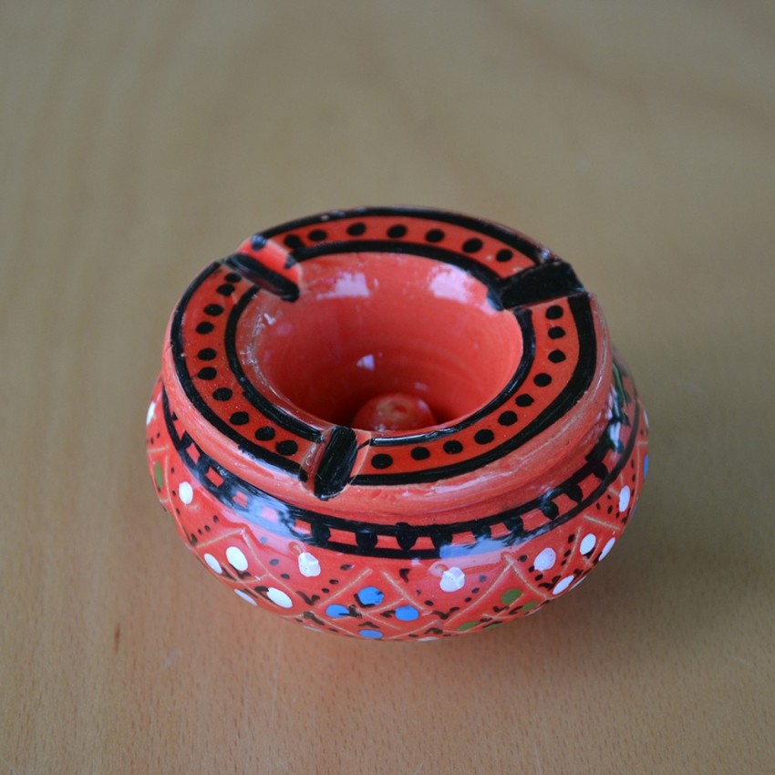 Lot de 2 mini cendriers Marrakech Noir et Rouge