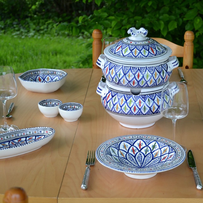 Couscoussier Jileni bleu - Grand modèle