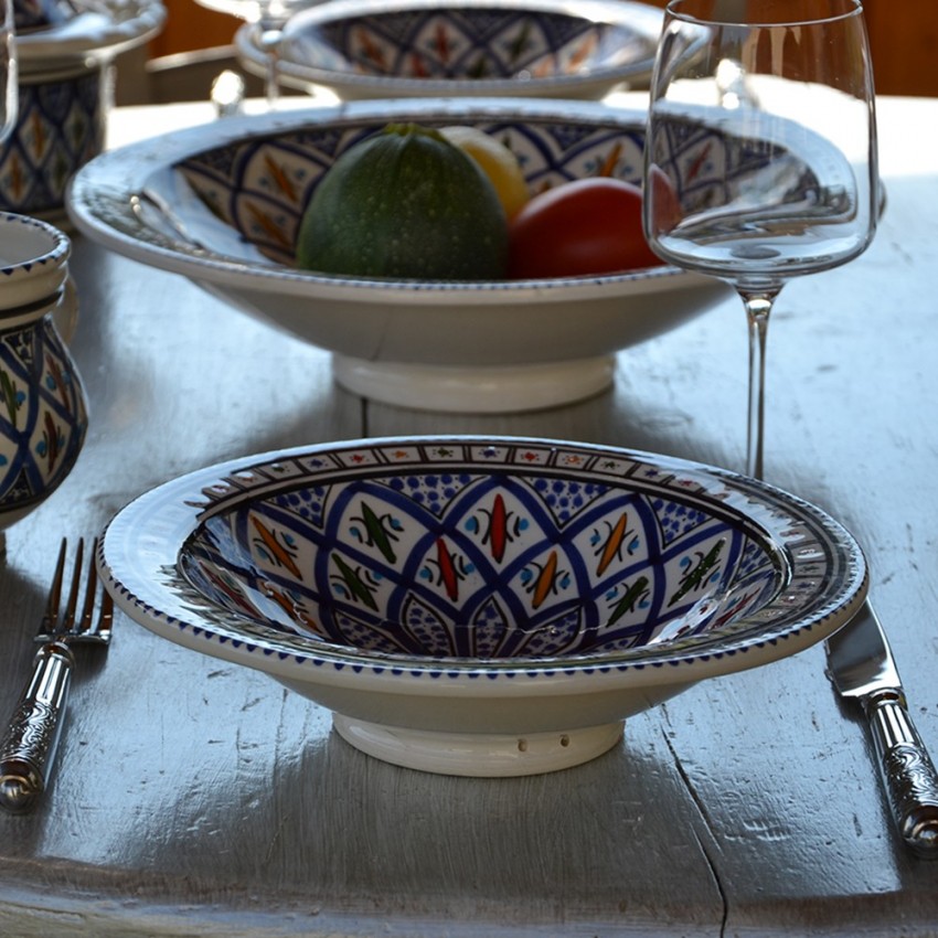 Lot de 6 assiettes Tebsi Bakir bleu - D 23 cm