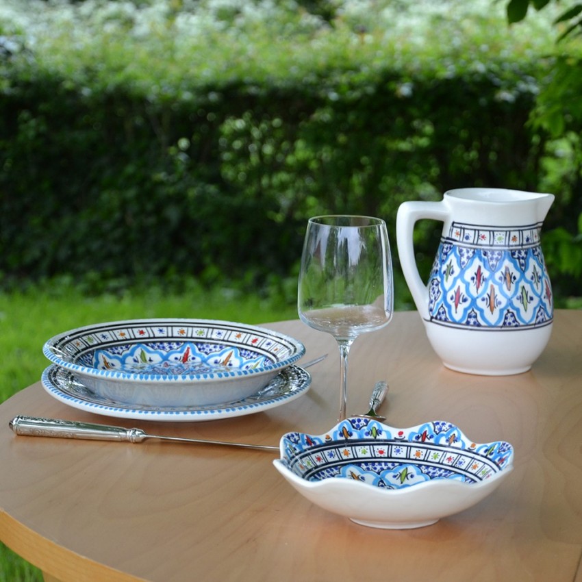 Jatte fleur  Jileni turquoise D 19 cm