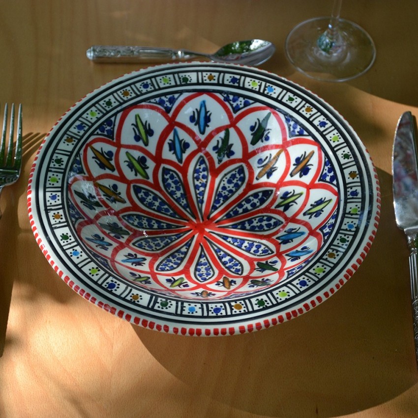 Service couscoussier assiettes Tebsis Bakir rouge - 8 pers