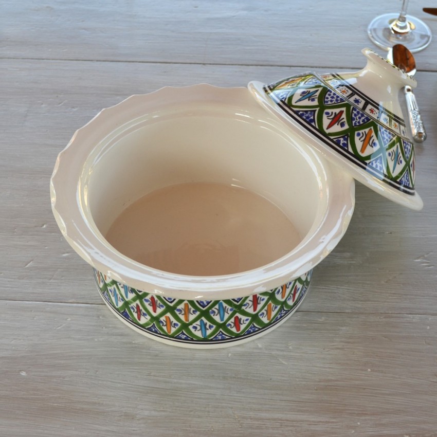 Service à couscous assiettes creuses Bakir vert - 6 pers