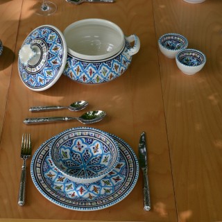 Service à soupe avec bols Bakir turquoise - 12 pers