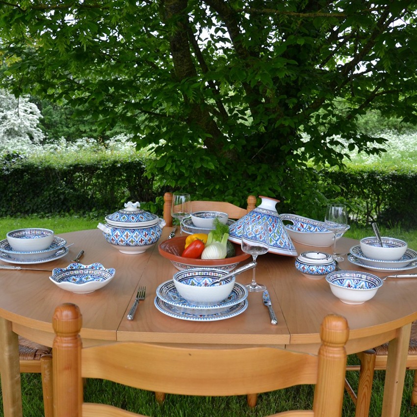 Service à soupe avec bols Bakir turquoise - 12 pers