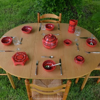 Service à soupe Tatoué rouge - 6 pers