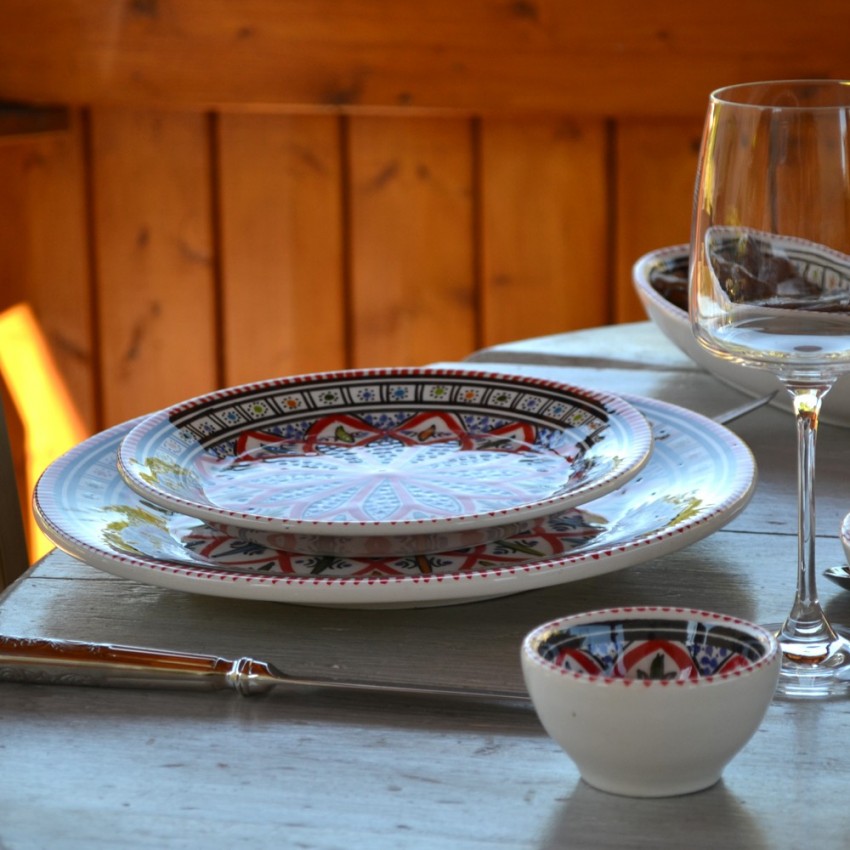 Lot de 6 assiettes plates Bakir rouge - D 28 cm