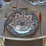 Lot de 6 assiettes plates Marocain noir Liseré - D 28 cm
