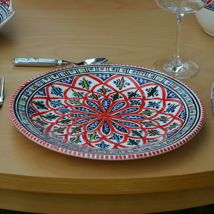 Service tajine assiettes plates Bakir rouge - 6 pers 