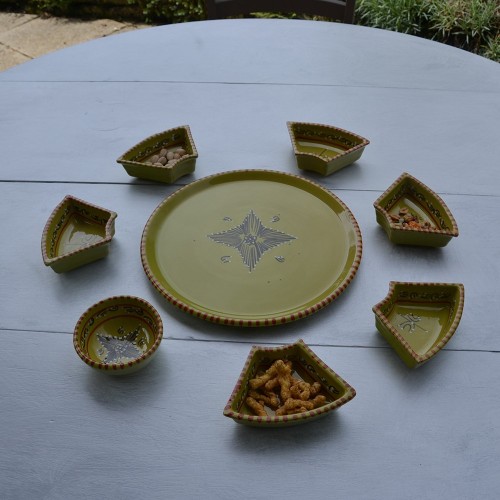 Service à apéritif Tatoué vert pistache 2