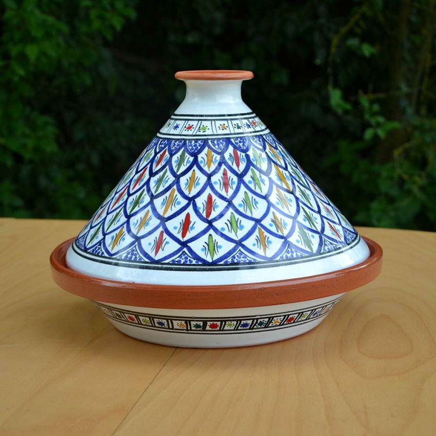 Service à tajine assiettes creuses Bakir bleu - 8 pers