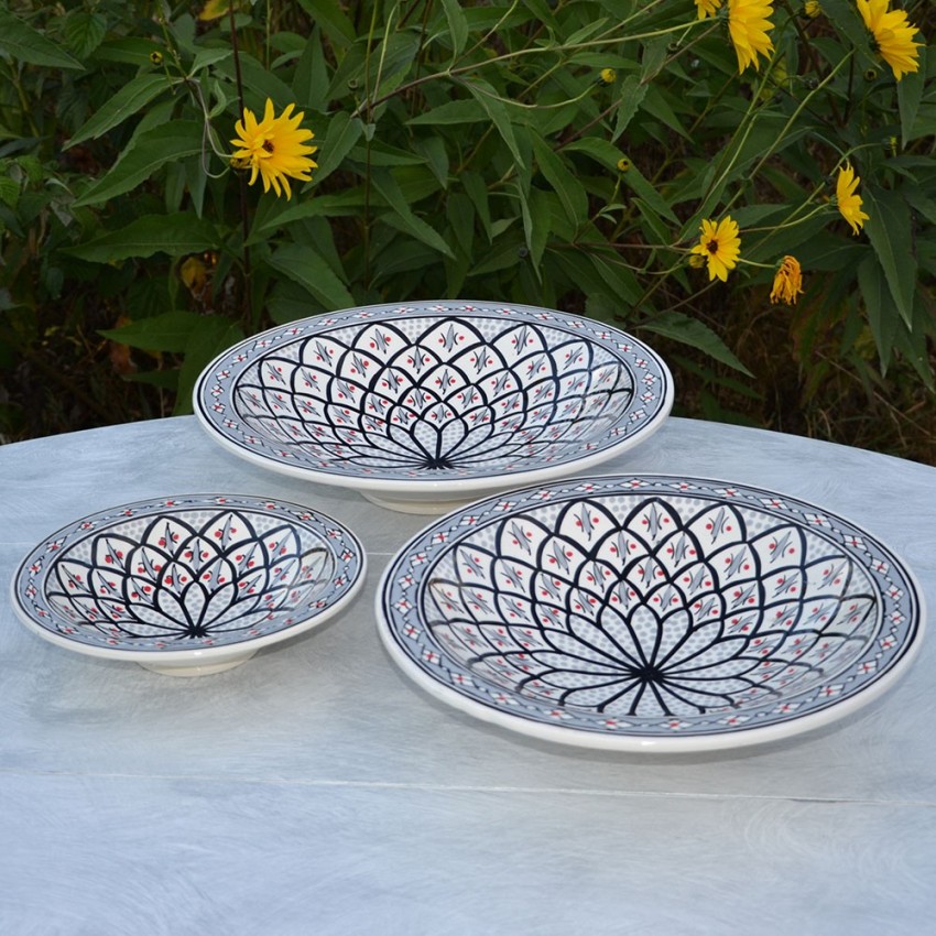 Plat Tebsi Bakir gris - D 33 cm