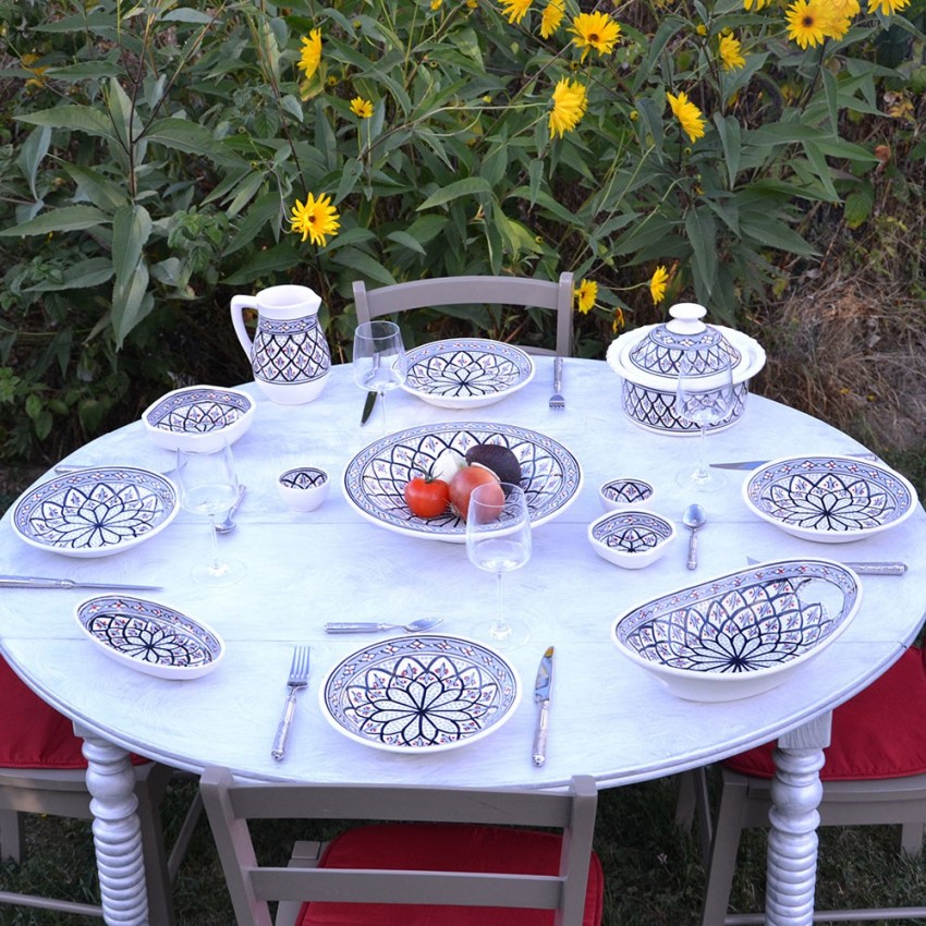 6 assiettes creuses Bakir gris - D 24 cm