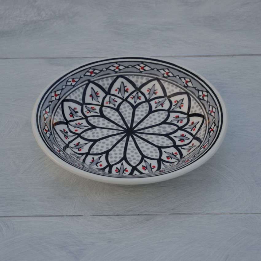 6 assiettes creuses Bakir gris - D 24 cm