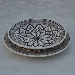 6 assiettes creuses Bakir gris - D 24 cm