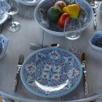 Assiette plate Marocain turquoise - D 24 cm