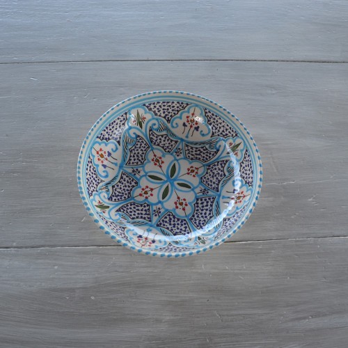 Jatte Marocain turquoise Liseré - D 20 cm