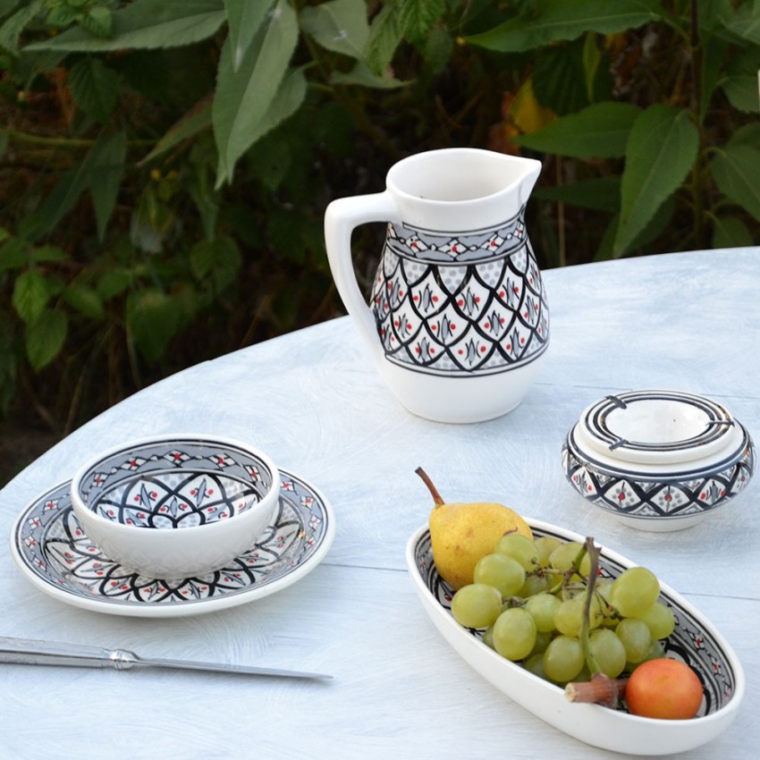 Plat ovale Bakir gris - L 20 cm