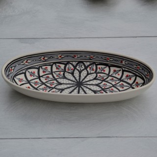 Plat ovale Bakir gris - L 24 cm