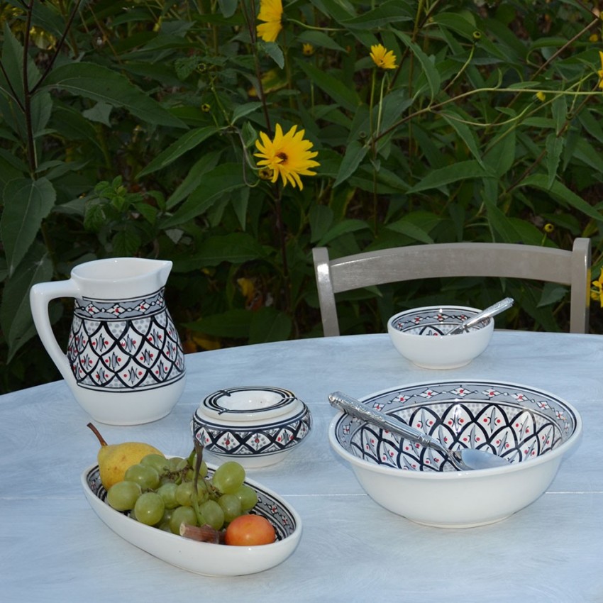 Plat ovale Bakir gris - L 30 cm