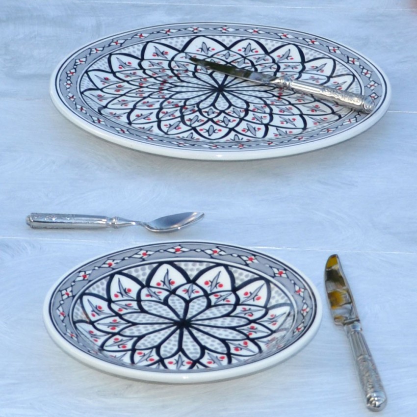 Assiette à entrée ou dessert Bakir gris - D 20 cm