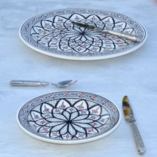 Assiette à entrée ou dessert Bakir gris - D 20 cm