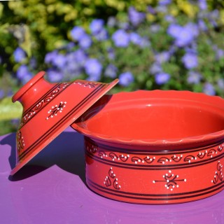 Cocotte Querouana Tatoué rouge - D 20 cm