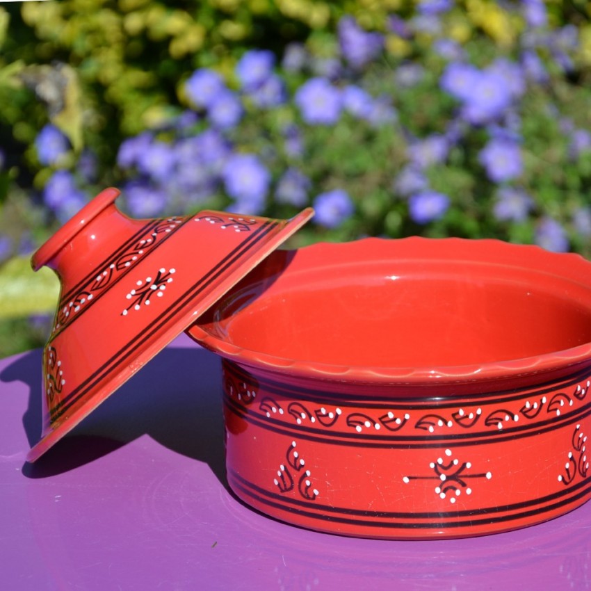 Cocotte Querouana Tatoué rouge - D 25 cm