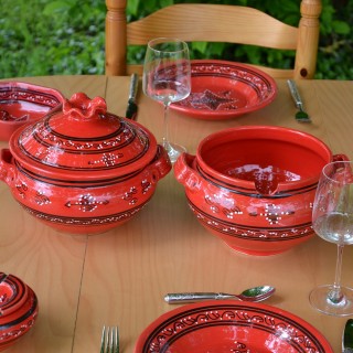 Couscoussier Tatoué rouge - Petit modèle