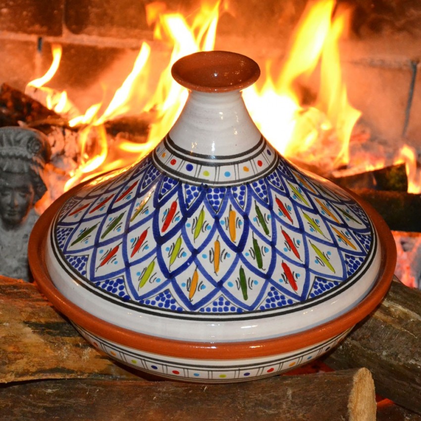 Tajine Bakir bleu - D 31 cm traditionnel