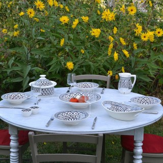 Service à couscous assiettes Tebsis Bakir gris - 8 pers