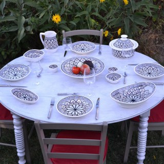 Service à couscous assiettes creuses Bakir gris - 12 pers