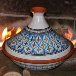 Tajine Bakir turquoise - D 31 cm traditionnel