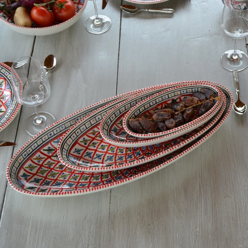 Plat ovale Bakir rouge - L 24 cm