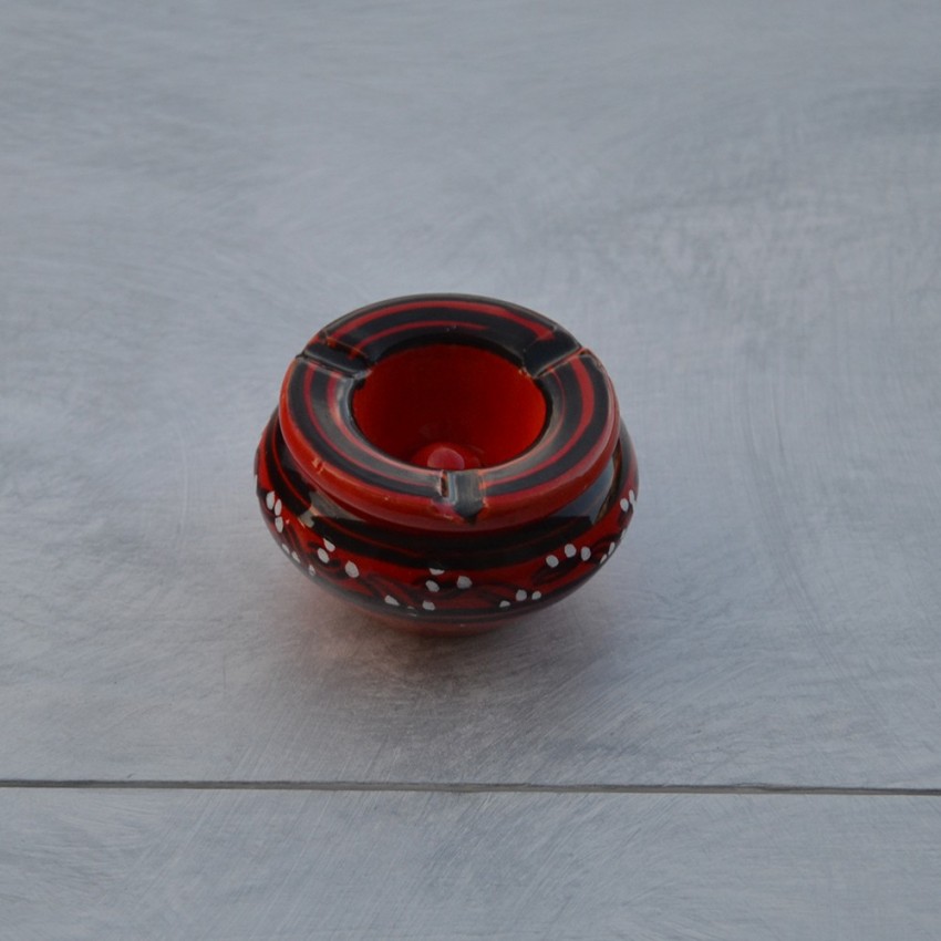 Cendrier anti fumée Tatoué rouge - Mini modèle